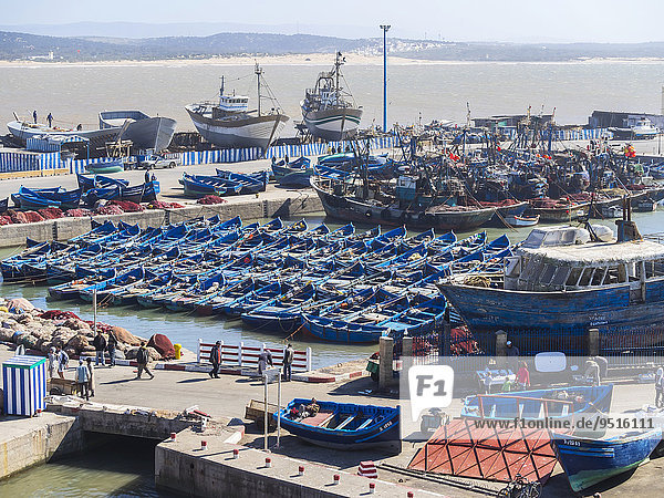 Fishing boats in the port of Essaouira  Unesco World Heritage Site  Morocco  Africa