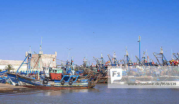 Fischkutter im Hafen von Essaouira  Unesco-Weltkulturerbe  Marokko  Afrika