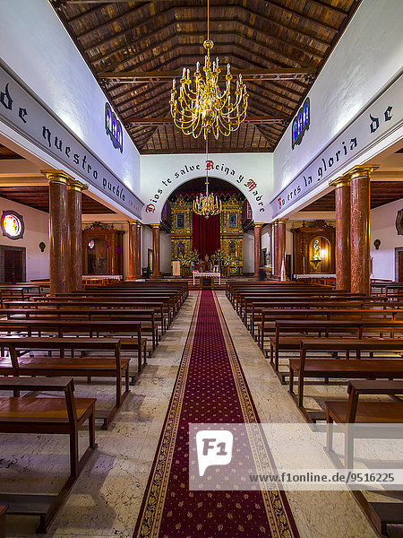 Innenansicht,  Kirche Nuestra Señora de Montserrat am Plaza de Montserrat,  San Andrés y Sauces,  San Andres,  Los Sauces,  La Palma,  Kanarische Inseln,  Spanien,  Europa