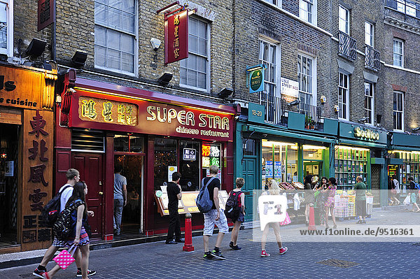 People shopping  Lisle Street  Chinatown  Soho  West End  London  England  United Kingdom  Europe