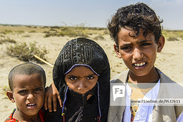 Rashaida children in the desert around Massaua  Eritrea  Africa