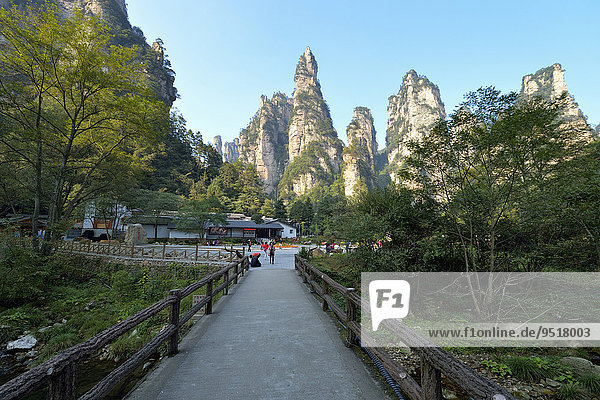 Eingang zum Zhangjiajie National Forest Park  Provinz Hunan  China  Asien