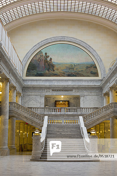 The entrance to the House of Representatives in the Utah State Capitol  Salt Lake City  Utah  United States  North America