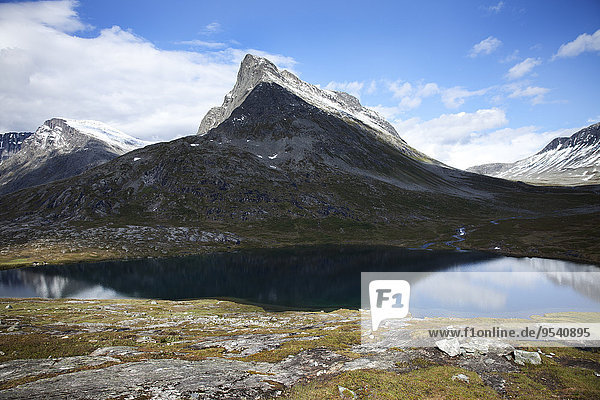 Berg Schneedecke See frontal