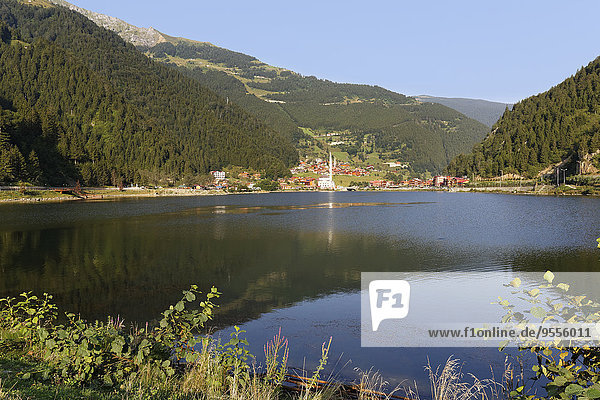 Türkei  Schwarzmeerregion  Dorf und See Uzungoel