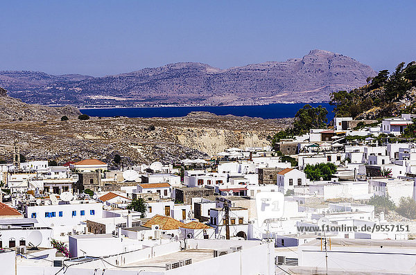 Griechenland  Ägäische Inseln  Rhodos  Blick auf Lindos