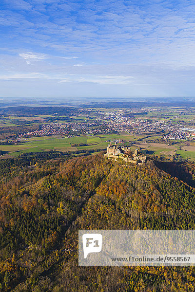 Germany  Baden-Wuerttemberg  aerial view of Hohenzollern Castle