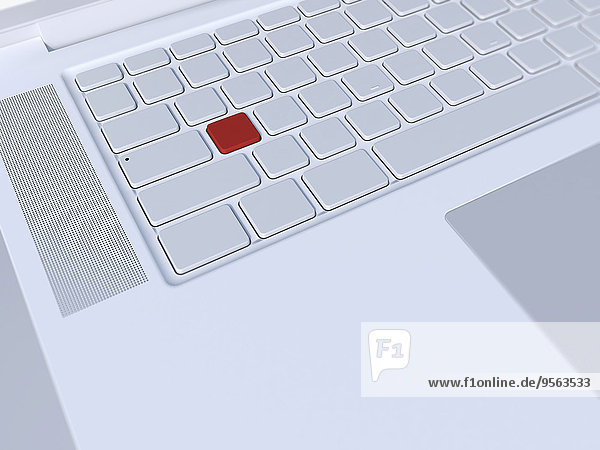 Computertastatur Tastatur Notebook Illustration Close-up rot 1 Schlüssel