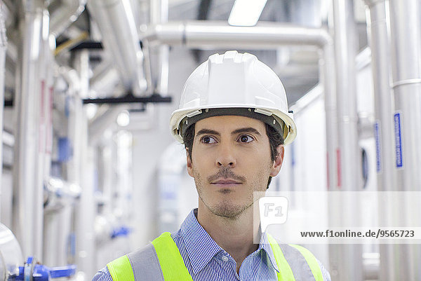 Engineer in industrial plan  portrait