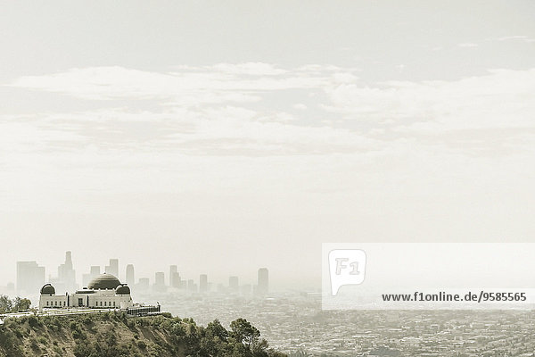 Skyline Skylines Vereinigte Staaten von Amerika USA Himmel Großstadt Nebel Kalifornien Los Angeles Sternwarte