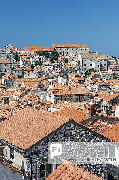 Dach Hügel Großstadt Kroatien Dubrovnik