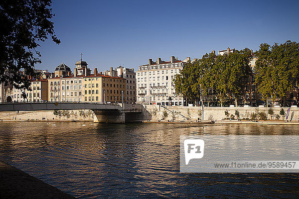 France  Department Rhone  Lyon  Buildings on the Saone River