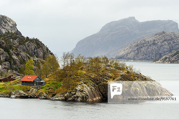 Einzelhaus  Lysefjord  Rogaland  Norwegen