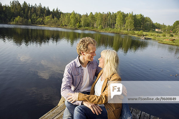 Mature couple at lake
