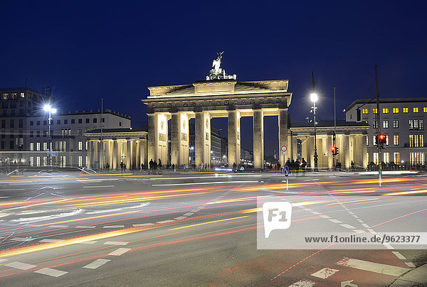 Germany Berlin Brandenburg Gate Place of March 18 in the evening
