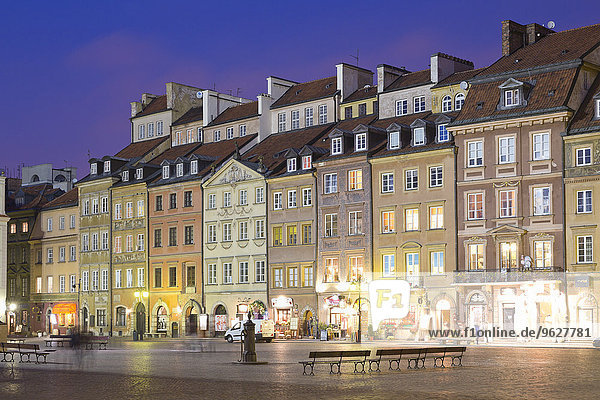 Polen  Warschau  Altstadt  Marktplatz am Abend
