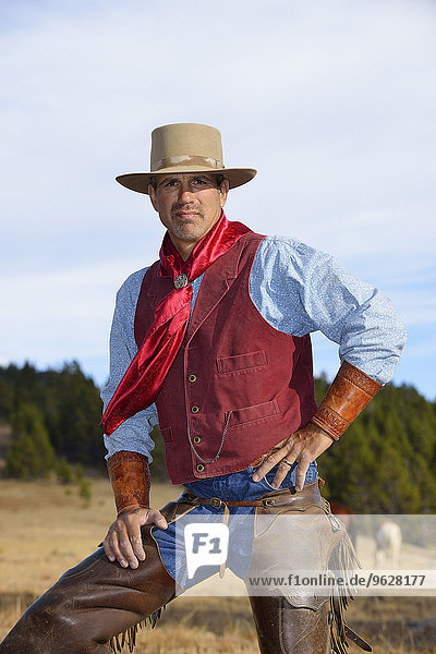 USA  Wyoming  Porträt eines Cowboys