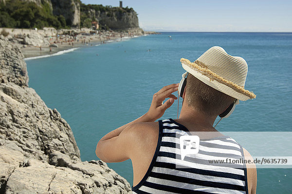 Teenager holiday summer relaxing hat headphones