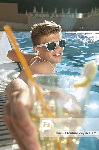 Swimming pool sunglasses holiday relaxing teenager