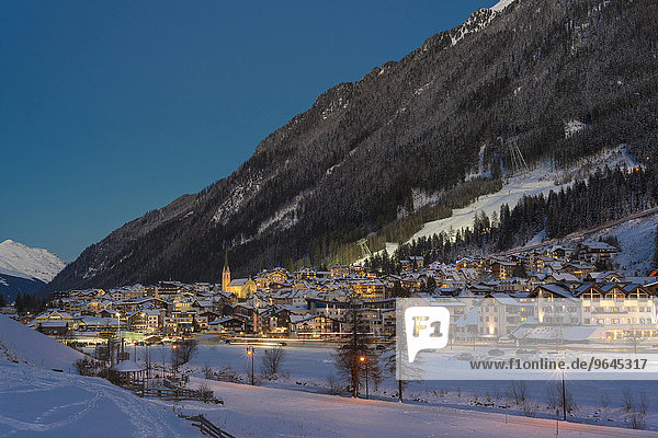 View of Ischgl  winter sports centre at night  Ischgl  Paznaun Valley  Tyrol  Austria  Europe