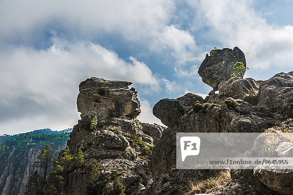 Steinformation  Berglandschaft  L?Ospédale  Alta Rocca  Korsika  Frankreich  Europa