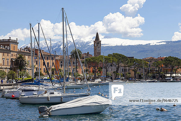 Boote im Hafen  Gardasee  Toscolano-Maderno  Provinz Brescia  Lombardei  Italien  Europa