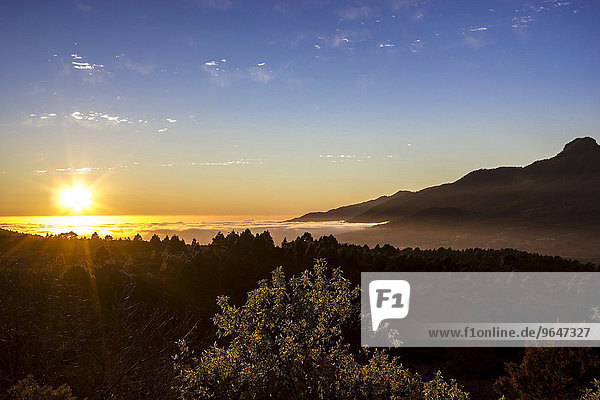 Sonnenuntergang  La Palma  Kanarische Inseln  Spanien  Europa