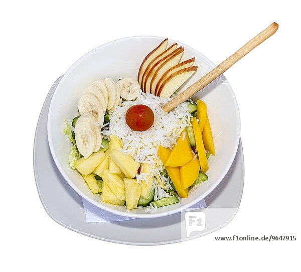 Salad with fruit and rice