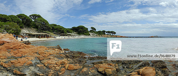Strand  Bucht Palombaggia  Halbinsel Chiappa  bei Porto Vecchio  Département Corse-du-Sud  Côte des Nacres  Korsika  Frankreich  Europa