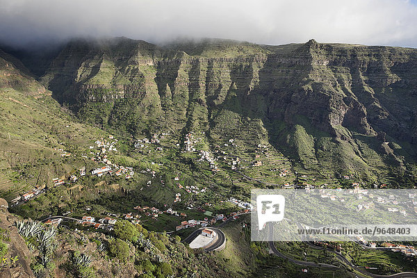 Ausblick vom Mirador Cesar Manrique oberes Valle Gran Rey La Gomera Kanarische Inseln Spanien Europa