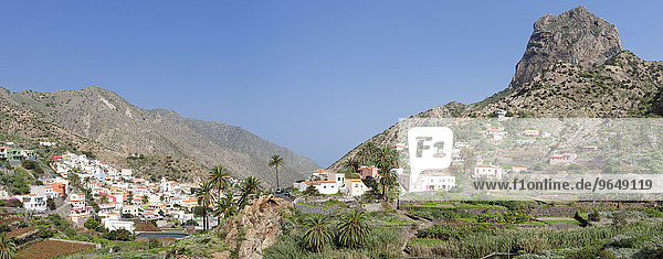 Ortsansicht  Vallehermoso  Roque Cano  La Gomera  Kanarische Inseln  Spanien  Europa