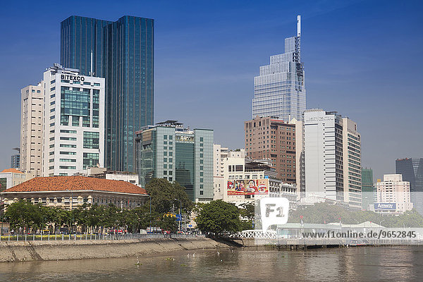 Stadtzentrum mit Empire-Tower  am Saigon-River  Ho-Chi-Minh-Stadt  Vietnam  Asien