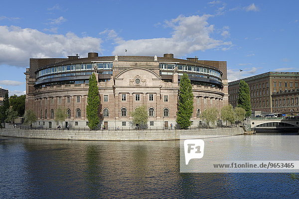 Riksdaghuset  Reichstag  Regierungsgebäude  Helgeandsholmen  Stockholm  Schweden  Europa