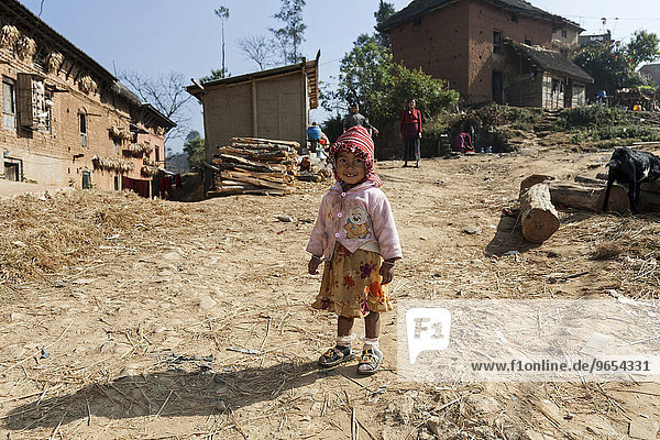 Nepalese girl in the country  at Nargakot  Nepal  Asia
