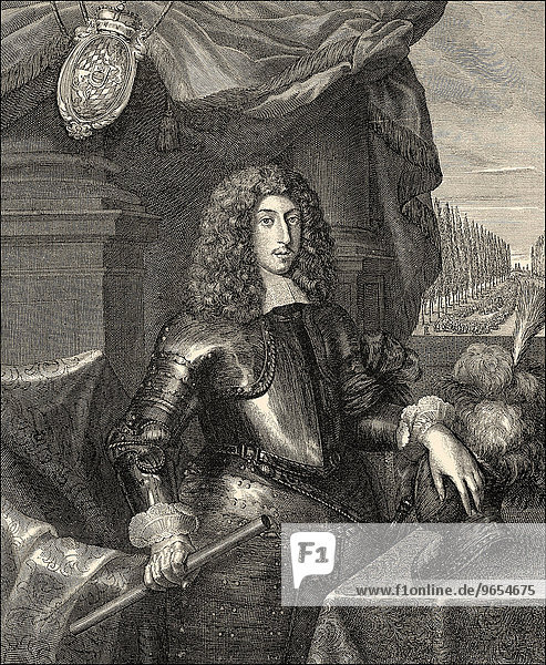 Ferdinand Maria von Bayern der Friedliebende 1636-1679 Kurfürst von Bayern historische Illustration