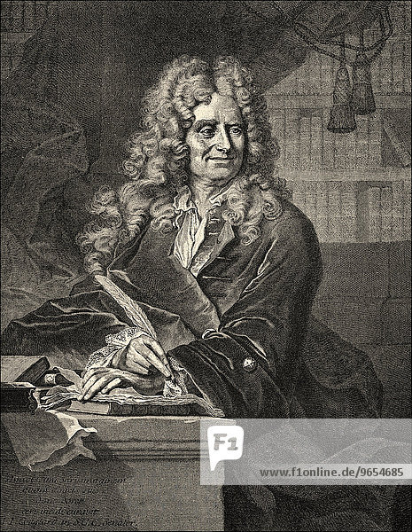 Nicolas Boileau or Despréaux or Boileau-Despréaux  1636-1711  French writer  historical illustration