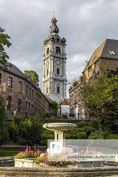 Historische Altstadt mit Belfried,  UNESCO Weltkulturerbe,  Place Saint-Germain,  Mons,  Hainaut,  Belgien,  Europa