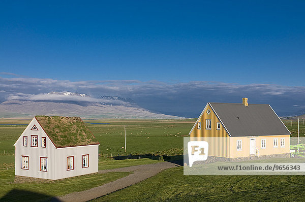 Typische Häuser in Glaumbaer  Island  Europa