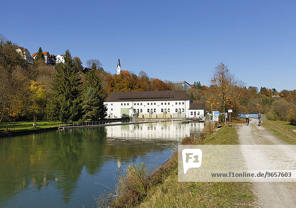 Laufwasserkraftwerk  Isar-Kanal  Pullach  Oberbayern  Bayern  Deutschland  Europa