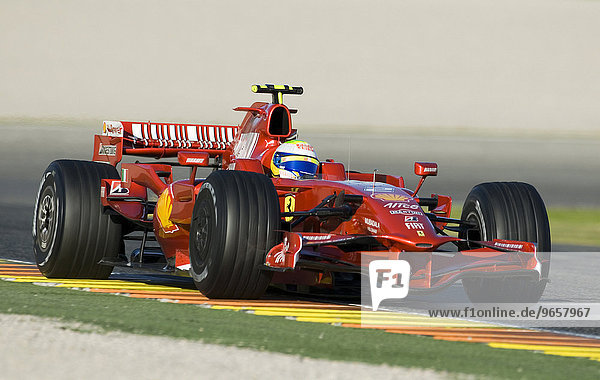 Felipe MASSA  Brasilien  im Ferrari F2008  bei Formel 1 Testfahrten auf dem Circuit Ricardo Tormo bei Valencia  Spanien  Südamerika
