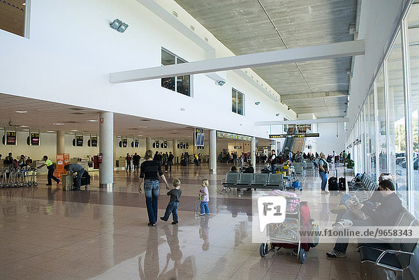 Interior of new terminal II of Alicante Airport  Spain  Europe