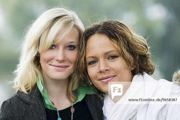 Portrait of two 16-year-old girls