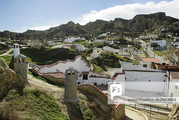 Höhlenwohnungen in Guadix Provinz Granada Andalusien Spanien Europa