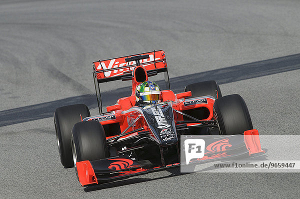 Lucas Di GRASSI  ITA  im Virgin VR-01 Boliden während Formel 1 Testfahrten auf dem Circuito de Catalunya  Spanien  Europa