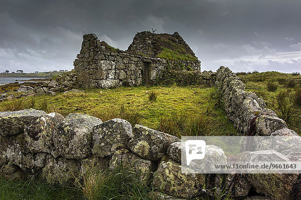 Alte Ruine  Connemara  County Galway  Irland  Europa