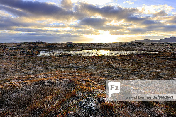 Irische Landschaft Sonnenaufgang Connemara County Galway Irland Europa