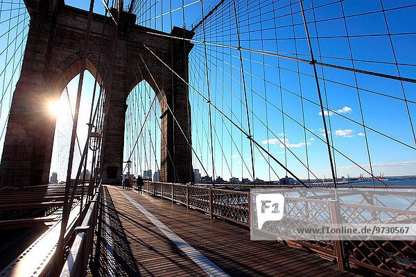 The Brooklyn Bridge  Manhattan  New York City  New York  USA