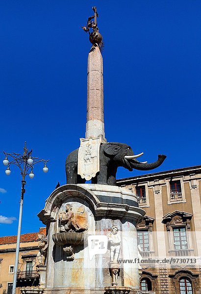 Piazza del Duomo Catania Elefantenbrunnen Italien Sizilien