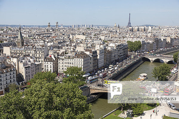 hoch oben Stadtansicht Stadtansichten Paris Hauptstadt Frankreich Ansicht Flachwinkelansicht Winkel