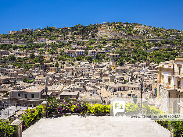 Italien Sizilien Blick auf Modica